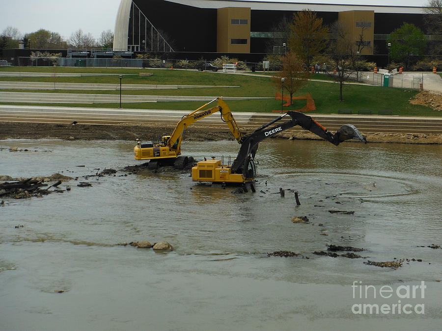 Silt Spreading And Lowhead Dam Removal Columbus Ohio 23 Photograph by Paddy Shaffer