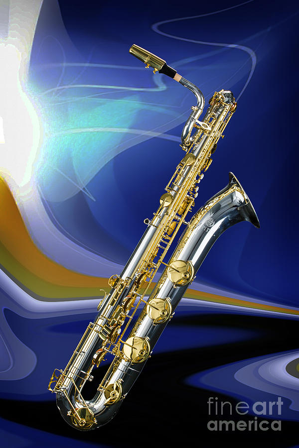 Silver Baritone Saxophone Photograph in Color 3459.02 Photograph by M K Miller