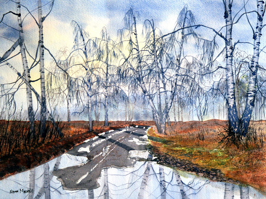 Silver Birch on Skipwith Common Painting by Glenn Marshall