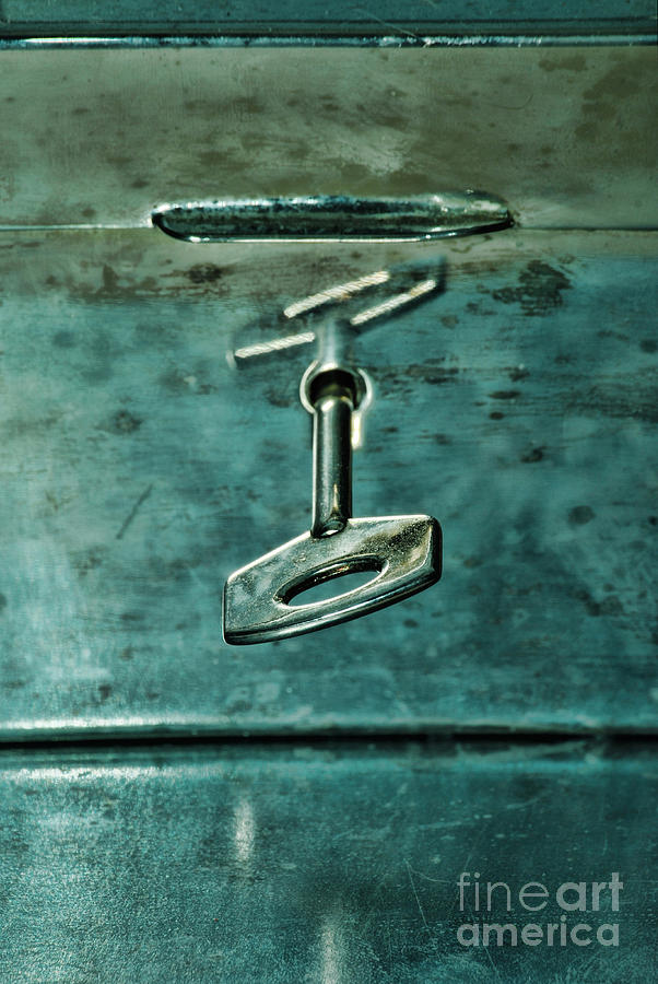 Cool Photograph - Silver Box With Key In The Lock by HD Connelly