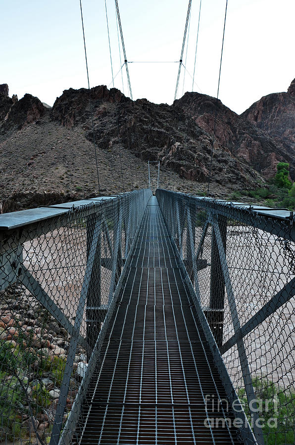 Silver Bridge over Colorado River Bottom of Grand Canyon National Park Photograph by Shawn OBrien