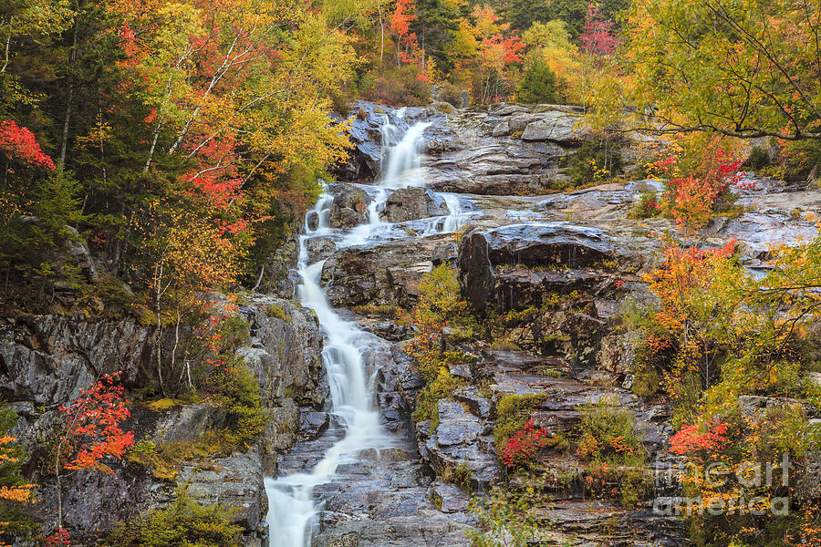 Silver Cascade waterfall White Mountains New Hampshire Photograph by Ken Brown