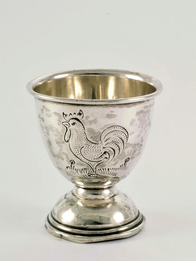 Silver Egg Cup with Rooster Engraved Photograph by Lynn Hansen
