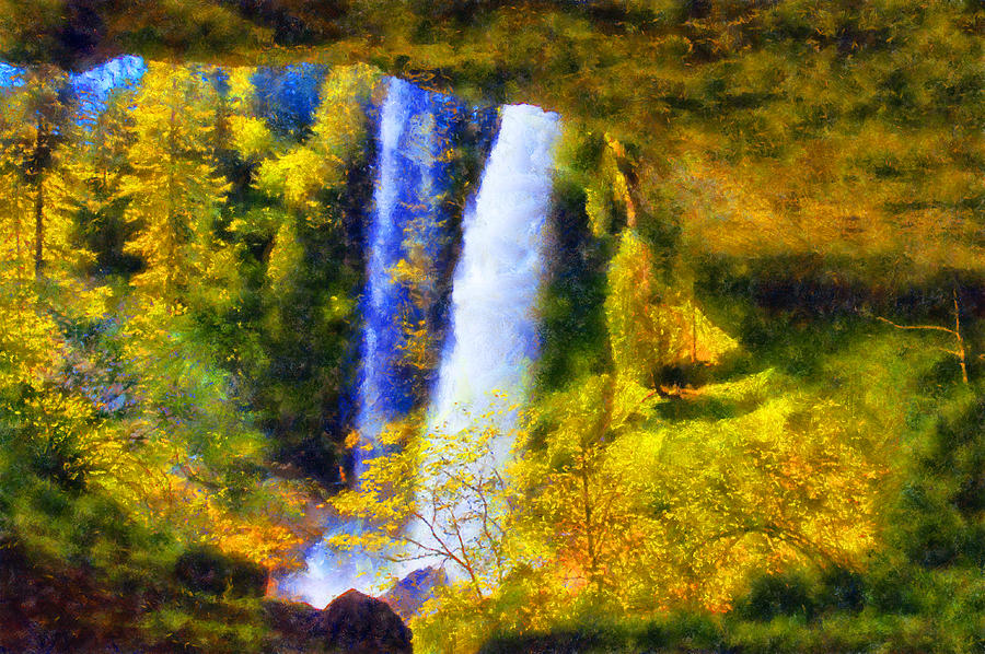 Silver Falls North Falls Digital Art by Kaylee Mason
