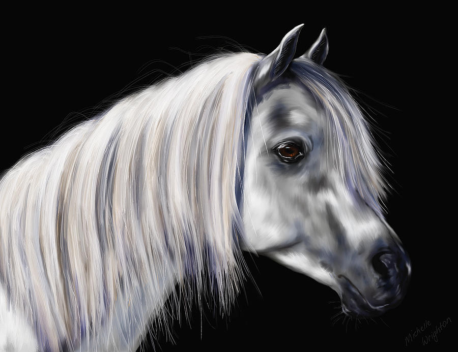 Grey Arabian Mare Painting Painting by Michelle Wrighton