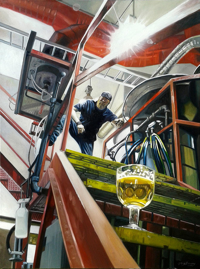 Beer Painting - Silver Gulch Composition in Primary by Gregg Hinlicky