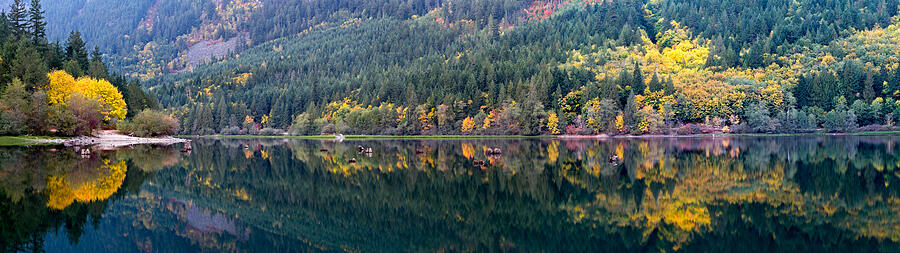 Silver Lake Fall Panorama Photograph by Michael Russell