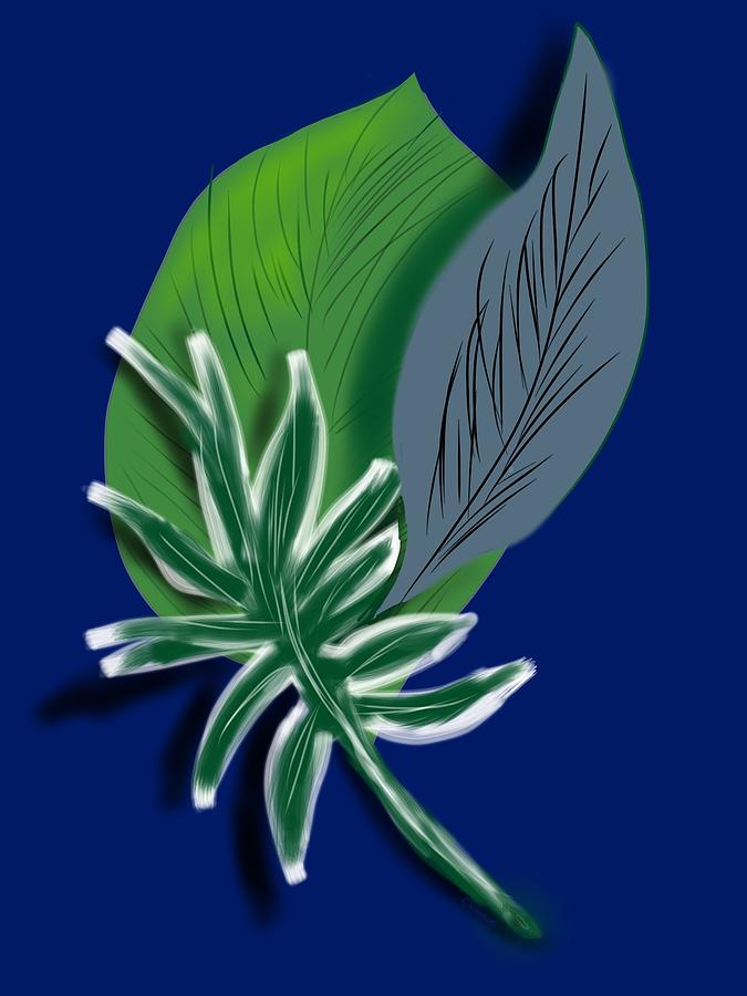 Silver Leaf And Fern II Digital Art