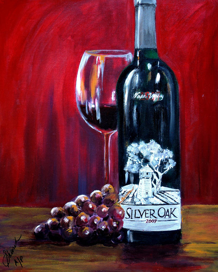 Silver Oak of Napa Valley and Grape Painting by Sheri  Chakamian