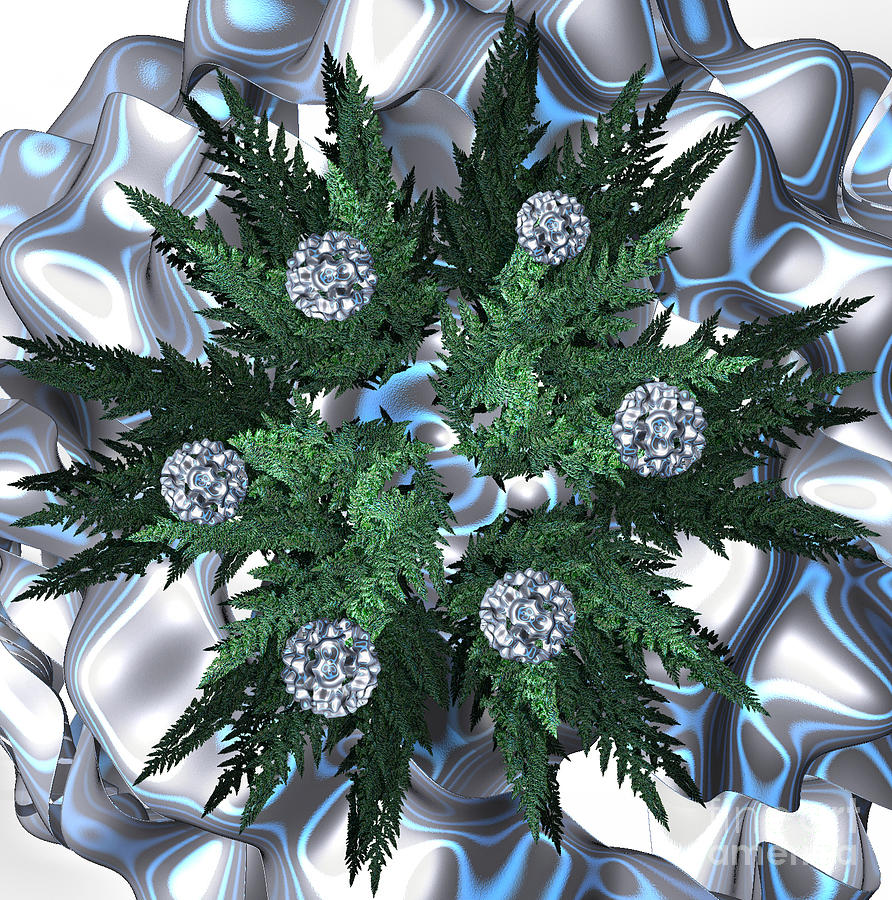 Silver Snow Wreath by jammer Digital Art by First Star Art