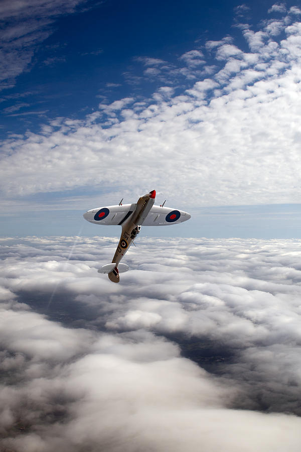 Silver Spitfire slipping the surly bonds poster version Photograph by Gary Eason