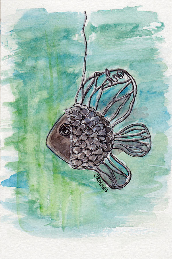 Silver Stonefish Painting by Julie Maas