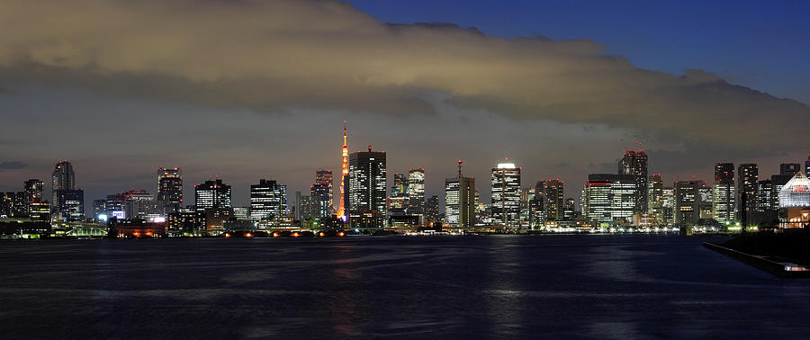 Silver Tokyo Skyline Photograph by Krzysztof Baranowski