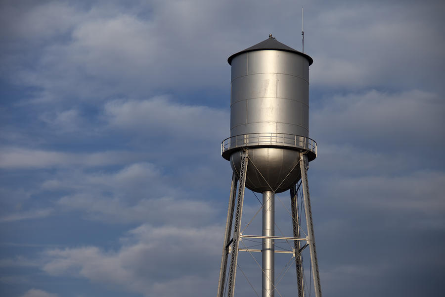 Architecture Photograph - Silver Water Tower by Heather Reeder