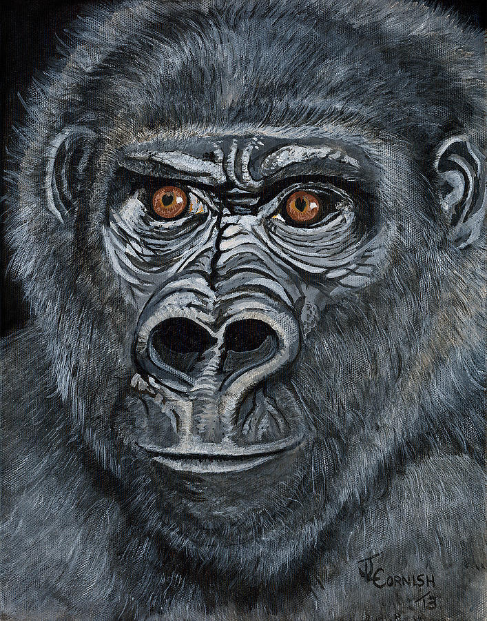 Animal Painting - Silverback by Janis  Cornish