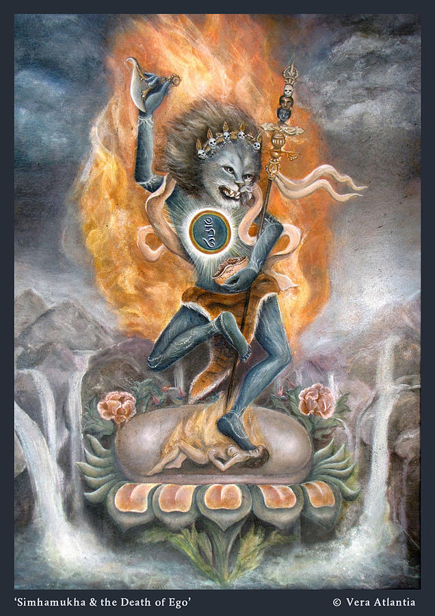 Buddha Painting - Simhamukha and the Death of Ego by Vera Atlantia