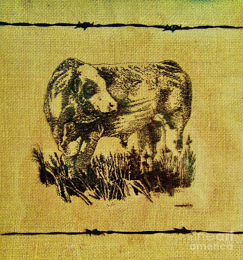 Simmental Bull 12 Drawing by Larry Campbell