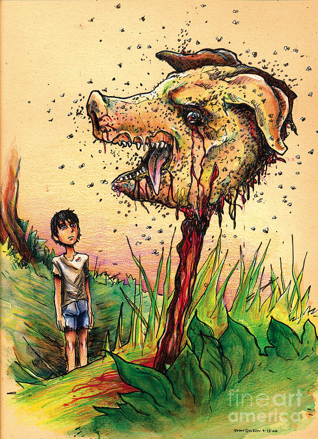 Simon and the Beast Drawing by John Ashton Golden