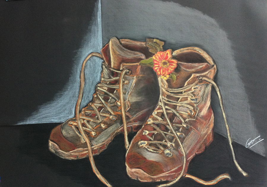 Boot Drawing - Simons Boots by Cristel Mol-Dellepoort