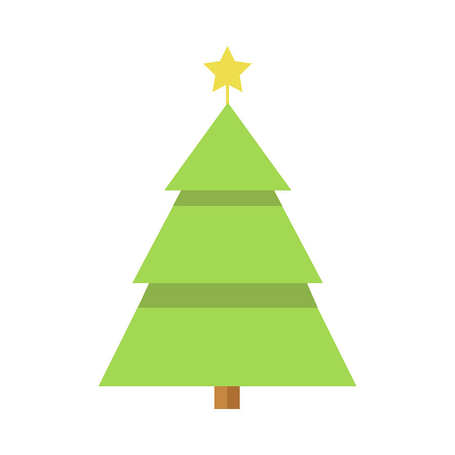 Simple Cartoon Christmas Star Pine Tree By Tri Wahyu Aji