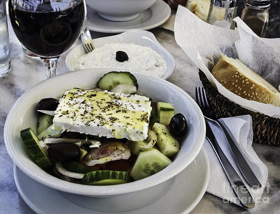 Simple Greek Salad Photograph by Phil Cardamone