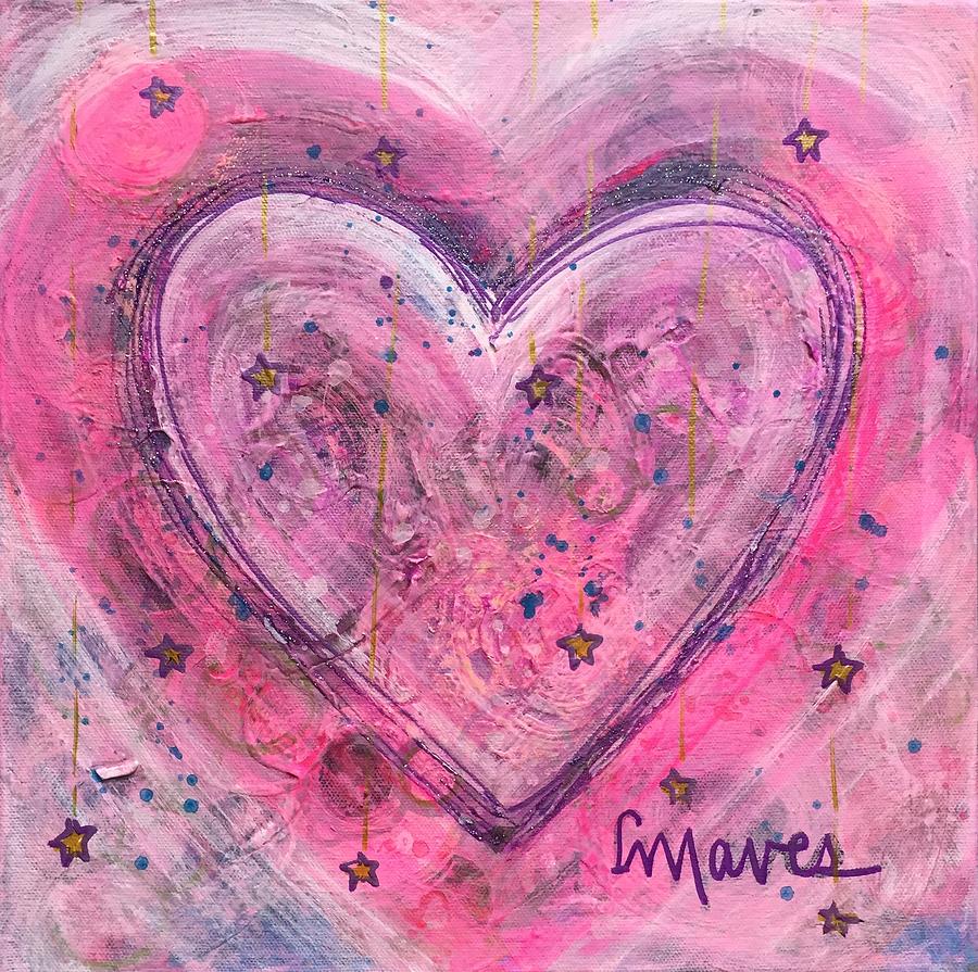 Simple Love Simple Heart Painting by Laurie Maves ART