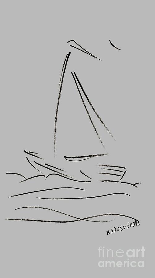 Simple Sailing Boat Drawings Drawing by Mario Perez