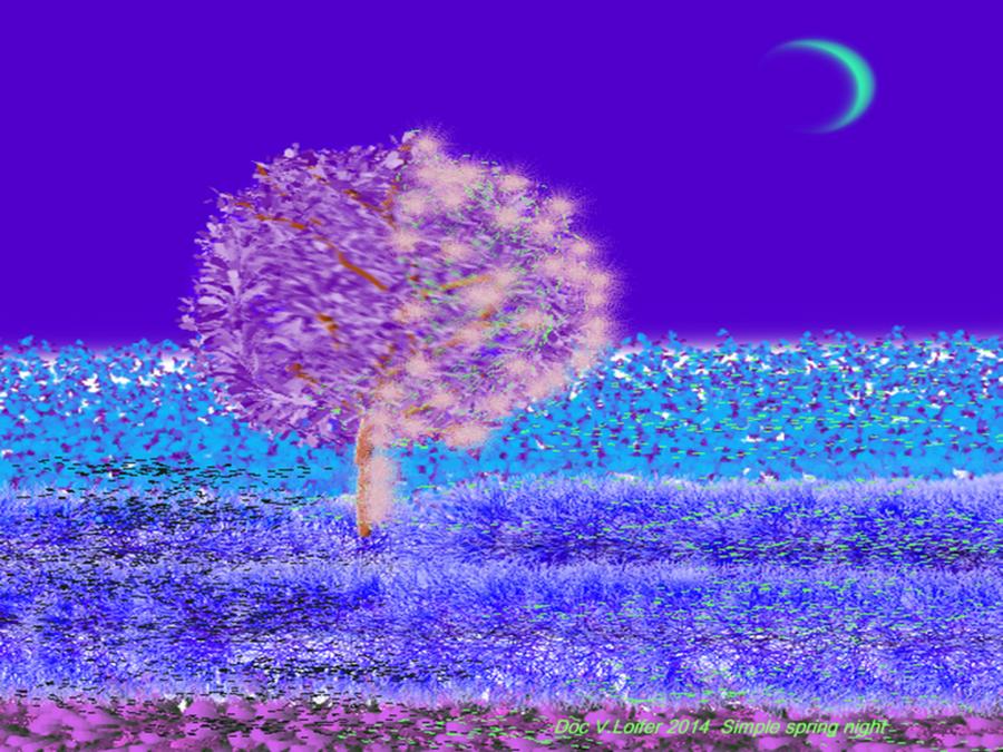 Simple spring night Digital Art by Dr Loifer Vladimir