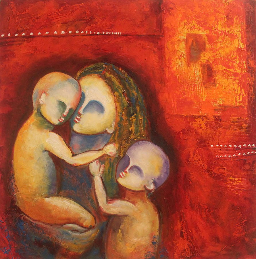 Mothers Day Painting - Simple Tale by Sagarika Sen
