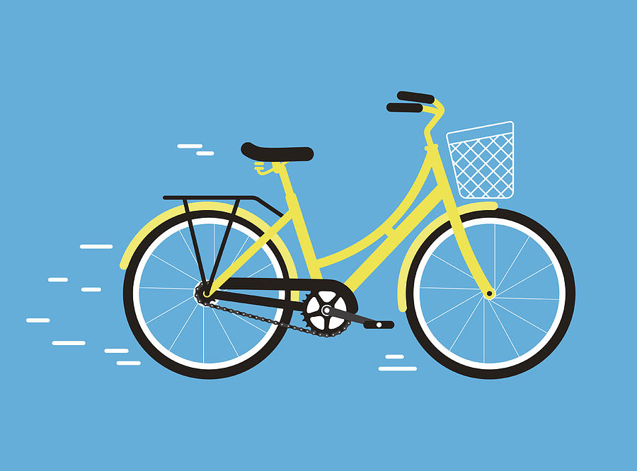Simplified vector city bike, illustration Drawing by Hakule