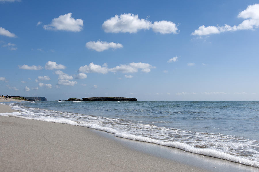 Binigaus beach in the south coast of Minorca Spain - Simply blue Photograph by Pedro Cardona Llambias
