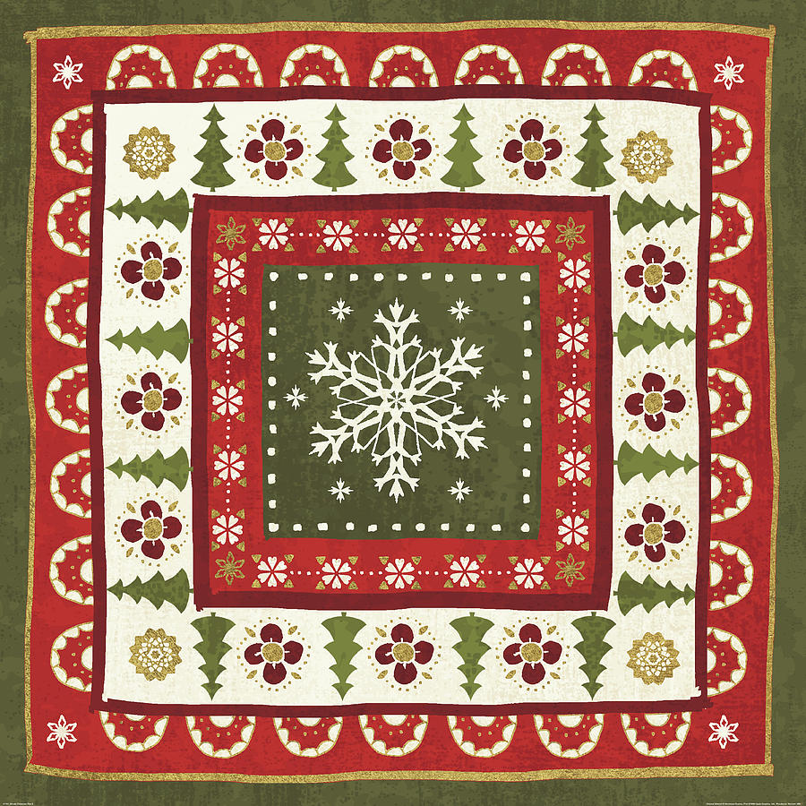 Christmas Painting - Simply Christmas Tiles II by Veronique Charron