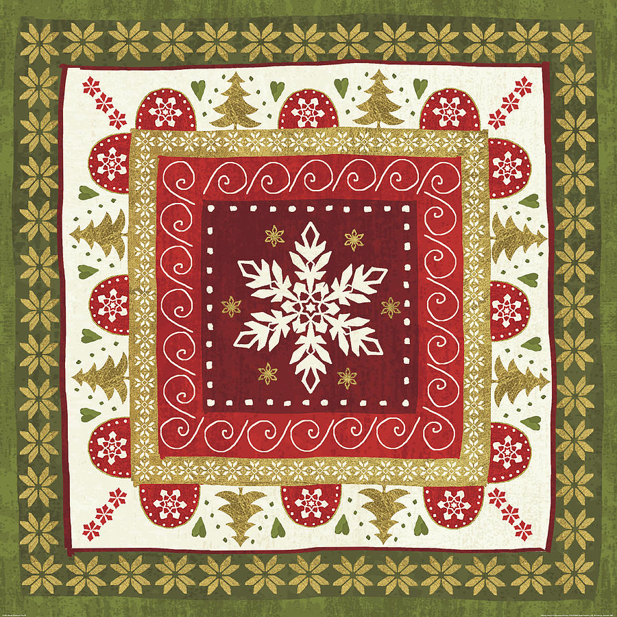 Christmas Painting - Simply Christmas Tiles Iv by Veronique Charron