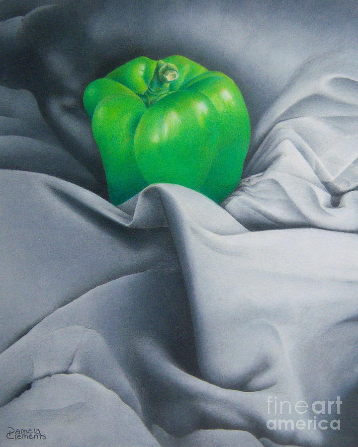 Still Life Drawing - Simply Green by Pamela Clements