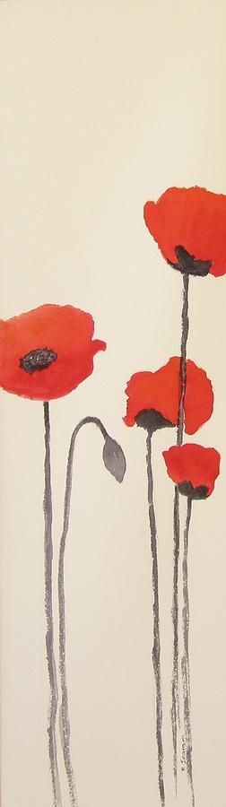 Simply Poppies 2. Painting by Elvira Ingram