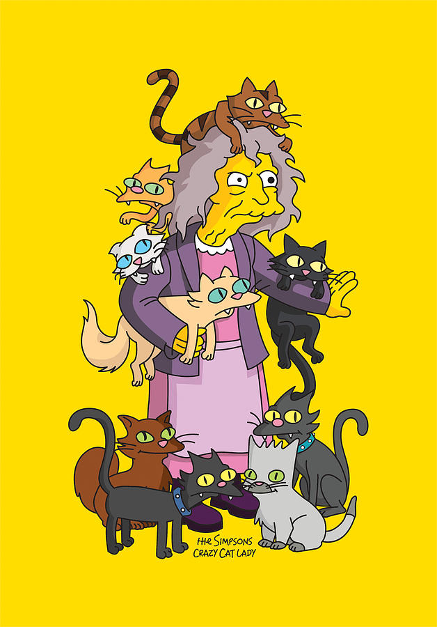 Cat Digital Art - Simpsons Crazy Cat Lady 01 by Chung In Lam