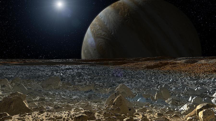 Simulated View from Europas Surface Photograph by Jpl