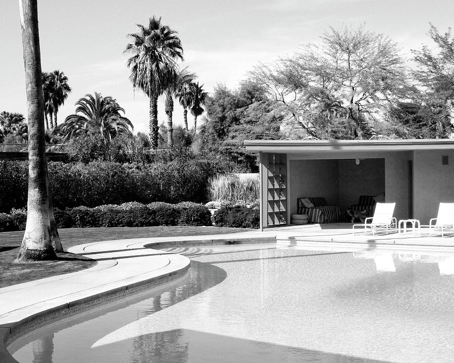 SINATRA POOL AND CABANA NOIR Palm Springs CA Photograph by William Dey