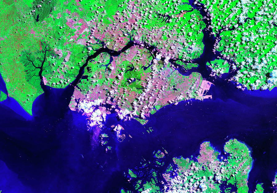 Singapore And Surroundings Photograph by Nasa/science Photo Library