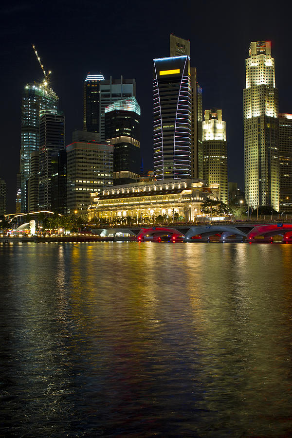 Singapore Photograph - Singapore City Skyline at Night by David Gn Singapore Photograph - Singapore City Skyline at Night by David Gn