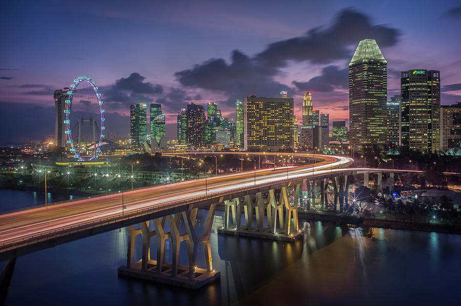 Singapore City Skyline Photograph by Edward Tian