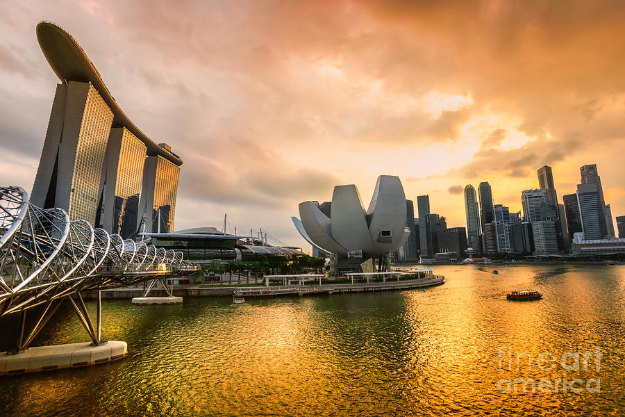 Singapore city skyline Photograph by Luciano Mortula