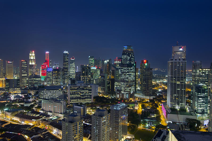 Singapore Photograph - Singapore Cityscape at Blue Hour by David Gn Singapore Photograph - Singapore Cityscape at Blue Hour by David Gn