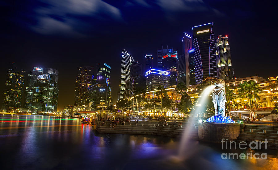 Architecture Photograph - Singapore financial district by Anek Suwannaphoom