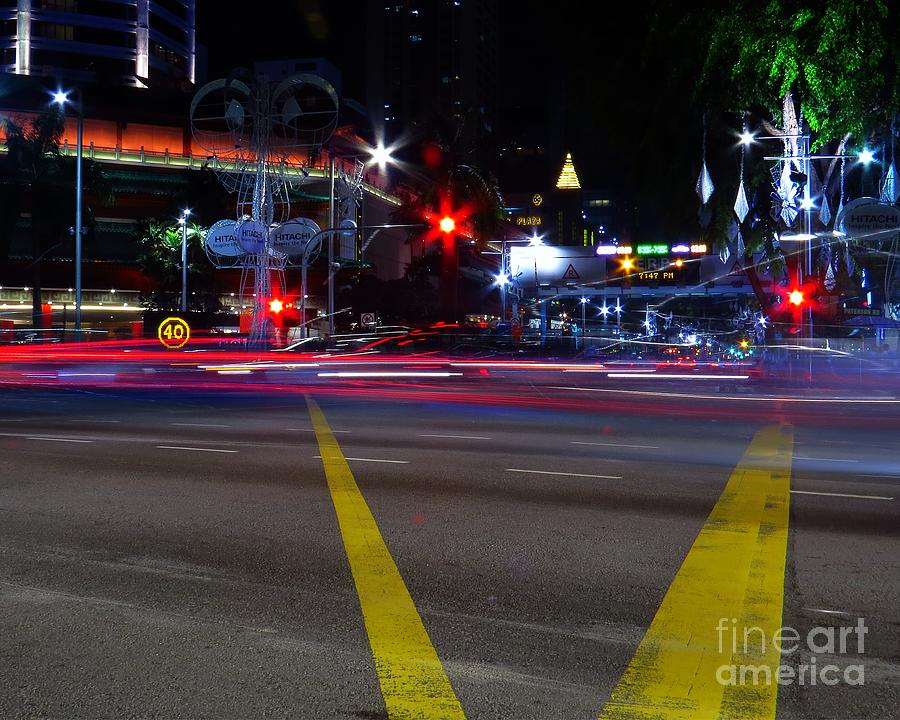 Singapore Light Trails Photograph by Scott Cameron