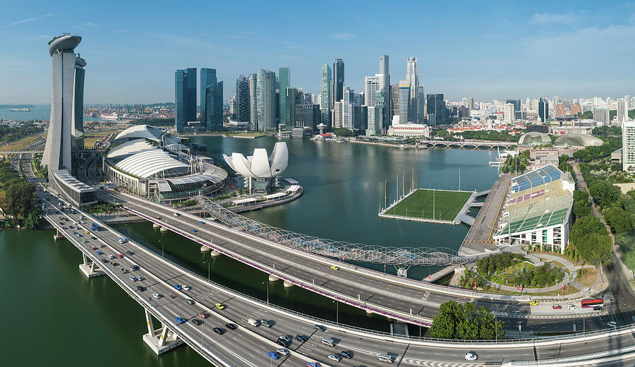 Singapore Marina Bay Cbd Landmarks Photograph by Fotovoyager