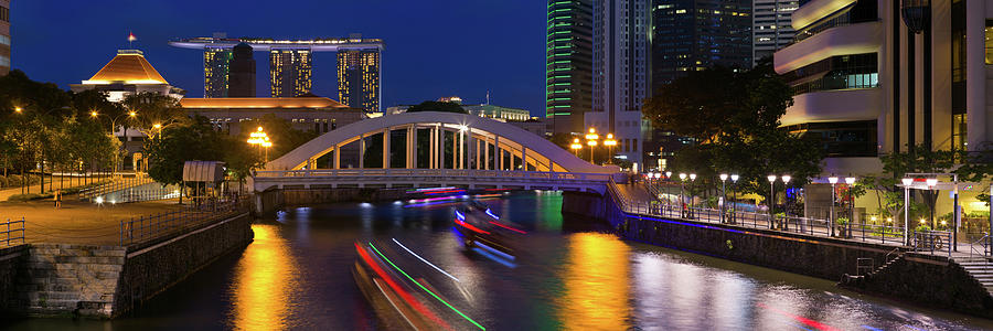 Singapore River Panorama Photograph by John Seaton Callahan