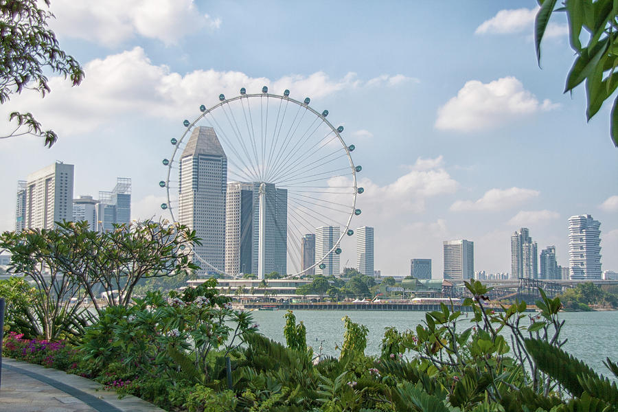 Singapore Skyline And Singapore Flyer Photograph by H.klosowska