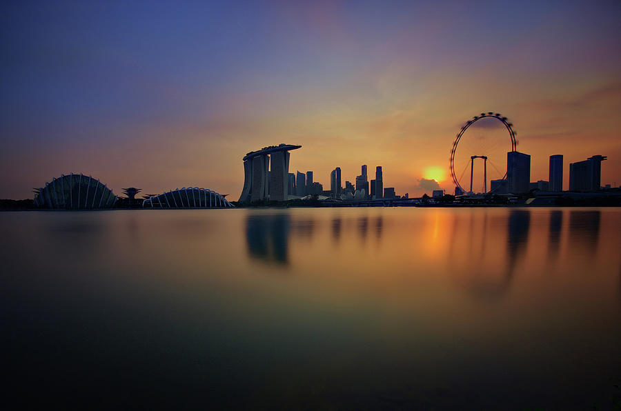 Singapore Skyline Sunset Photograph by © Copyright Kengoh8888