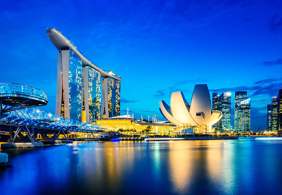 Singapore Skyline with Marina Bay Sands Hotel, Singapore Photograph by Nikada